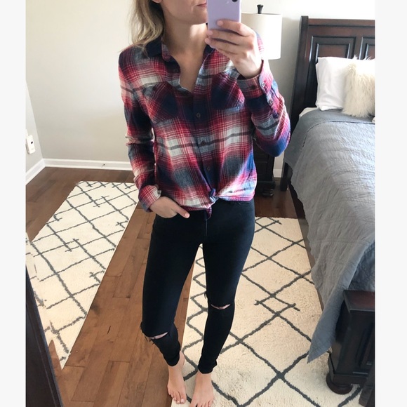 American Eagle Outfitters Tops - AMERICAN EAGLE Plaid Flannel Shirt